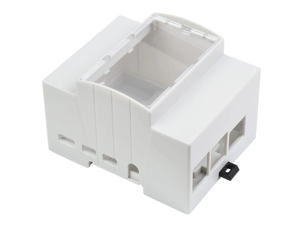 ABS DIN rail enclosure for Raspberry Pi 4 with clear top window
