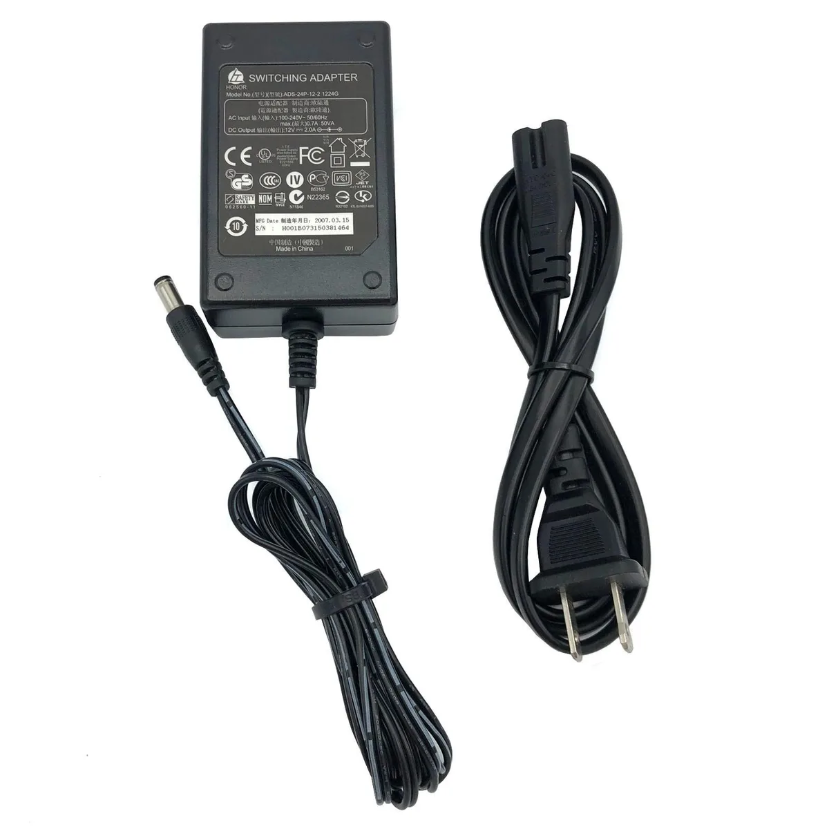 Honor Honor ADS-24P-12-2 12V 2A power adapter — product photo