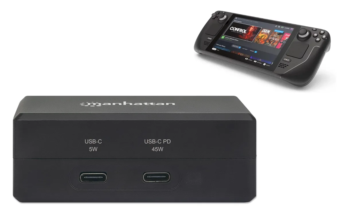 MANHATTAN MANHATTAN 130554 Steam Deck Travel Dock 52W 45W 1080p60 — product photo