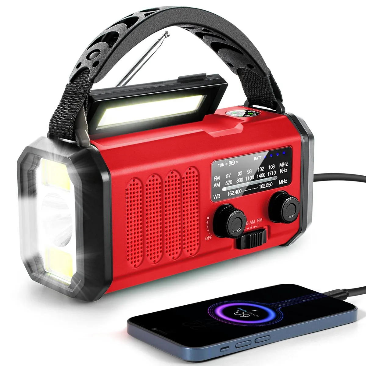 Aivica XSY330 10000mAh Emergency Crank Radio Red — product photo