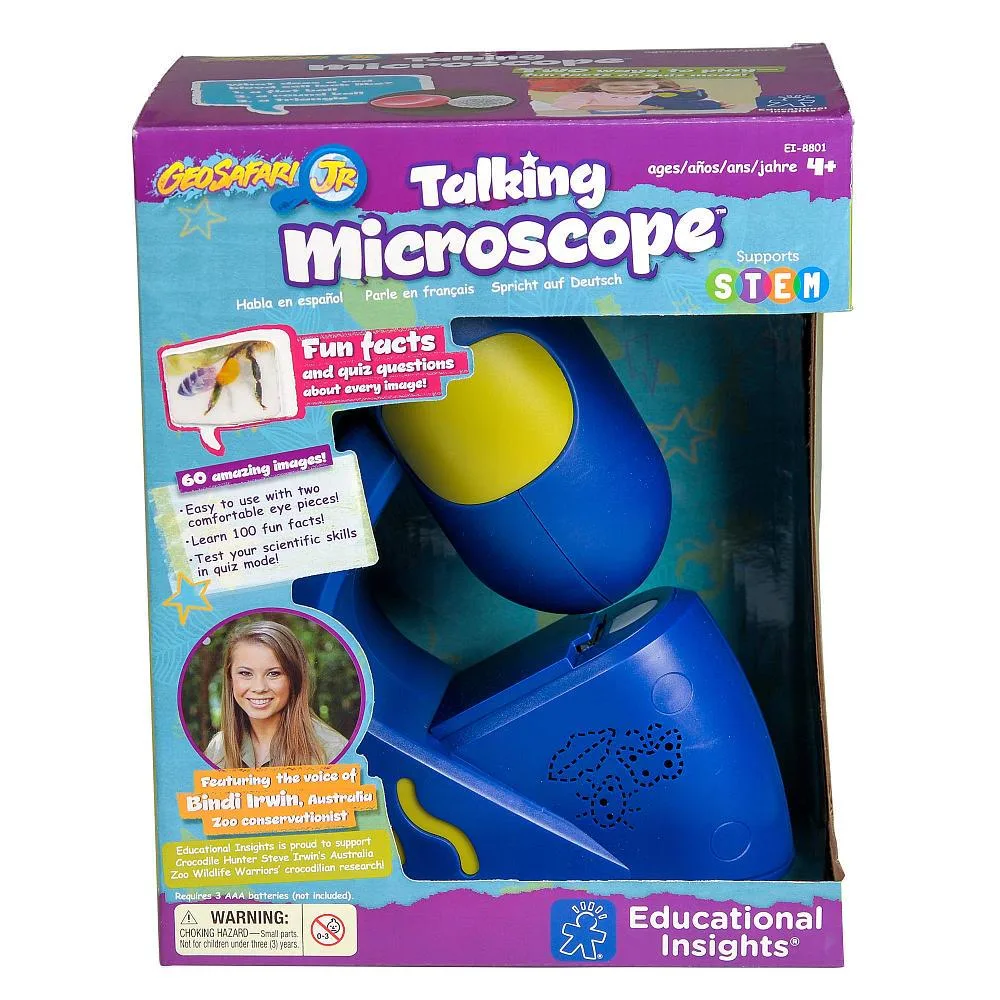 Educational Insights Educational Insights GeoSafari Junior Talking Microscope 20 slides 60 images 100 facts — product photo