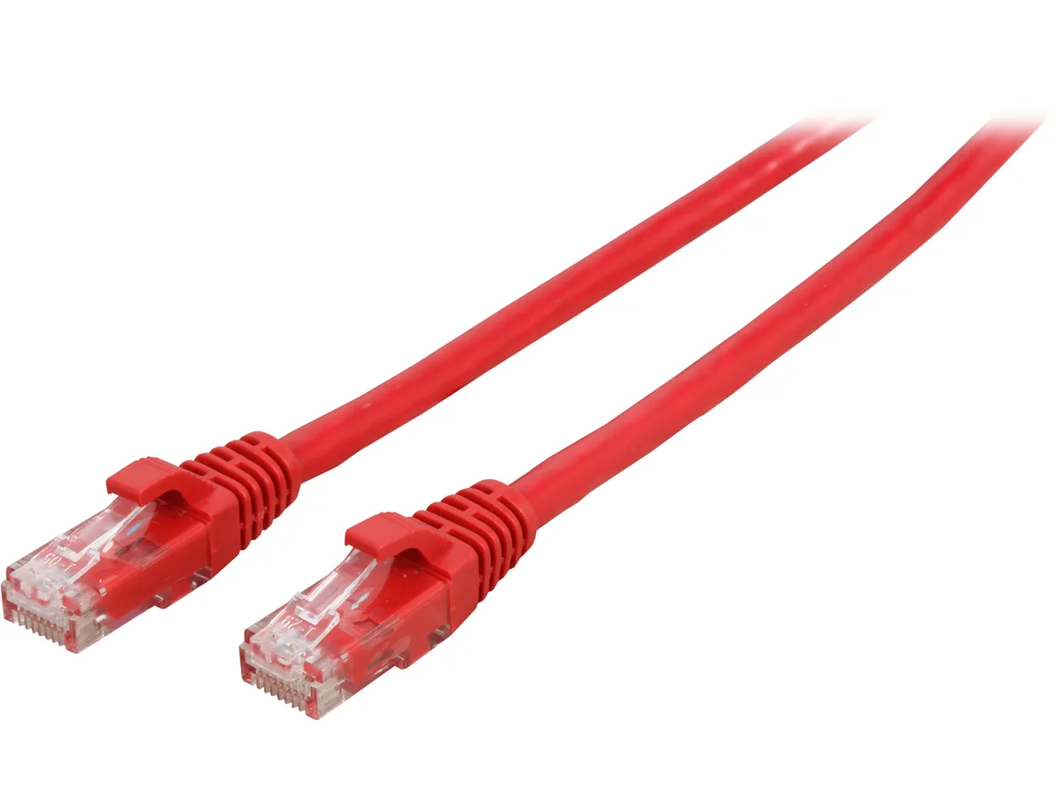 Cables To Go Cables To Go 27187 Cat6 RJ45 network ethernet cable 100 ft Red — product photo