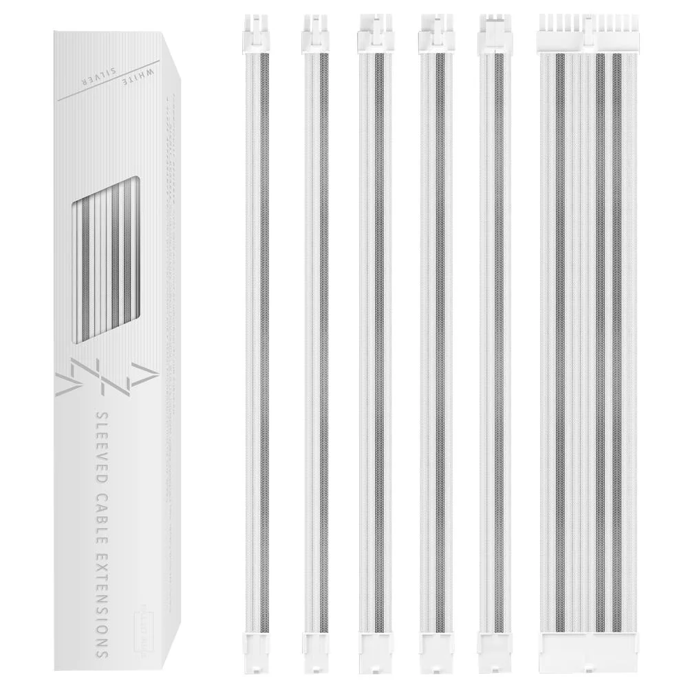 AZZA AZZA ACAZ-002 Internal Power Cable Kit White Silver 30cm 24pin 8pin 6pin 4+4pin — product photo