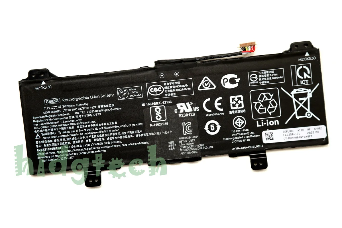 Beisite Beisite GB02XL laptop battery 7.7V 47.3Wh for Chromebook X360 11 G2 EE — product photo