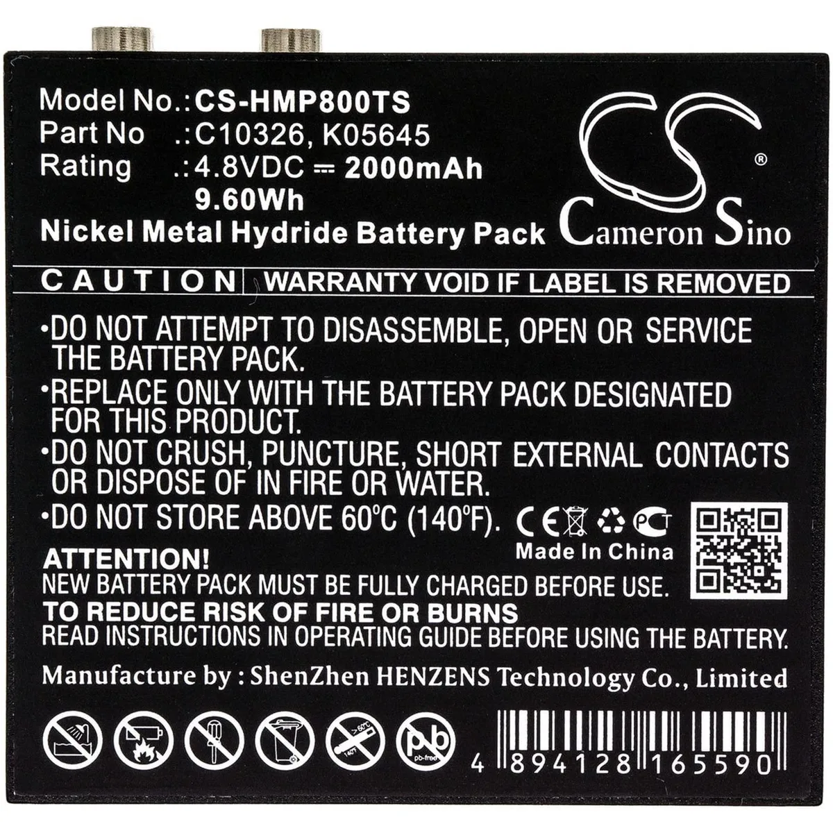  CS Cameron Sino Battery for HME BP800 Beltpack 2000mAh 9.60Wh — product photo