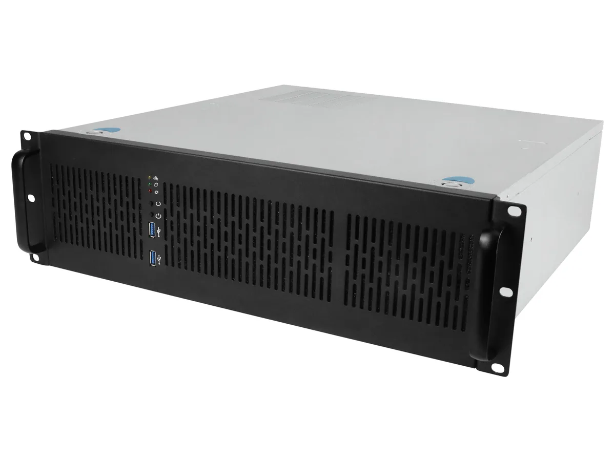 Rosewill Rosewill RSV-Z3200U 3U Server Chassis 6×3.5" Bays E-ATX 2×80mm Fans 2×USB 3.0 Silver/Black — product photo