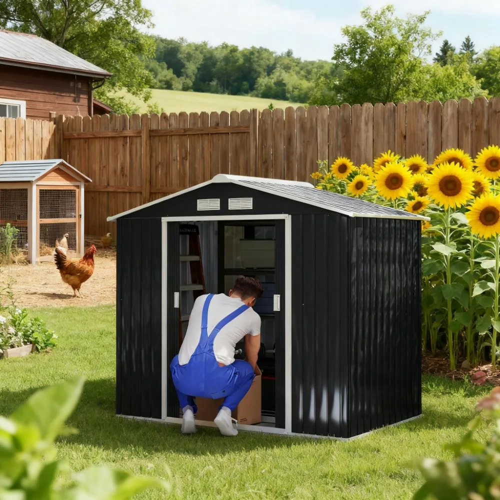 tuphen tuphen Steel Trellis Shed Dark Grey 83.75" L x 51.25" W x 72.75" H — product photo