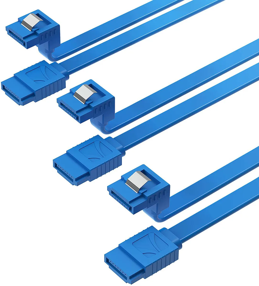 Sabrent Sabrent SATA III 6 Gbit/s right-angle locking cable 3-pack 20 in blue CB-SRB3 — product photo