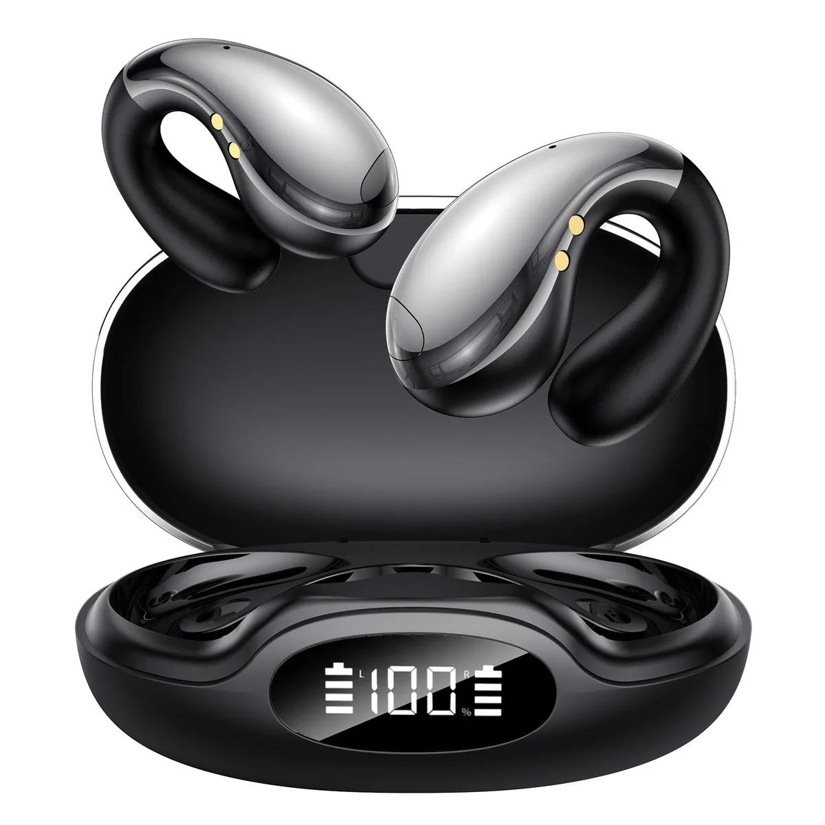  EEXXYZ YYK-S19 Open Ear Clip-on Headphones Bluetooth 5.4 50h Black — product photo