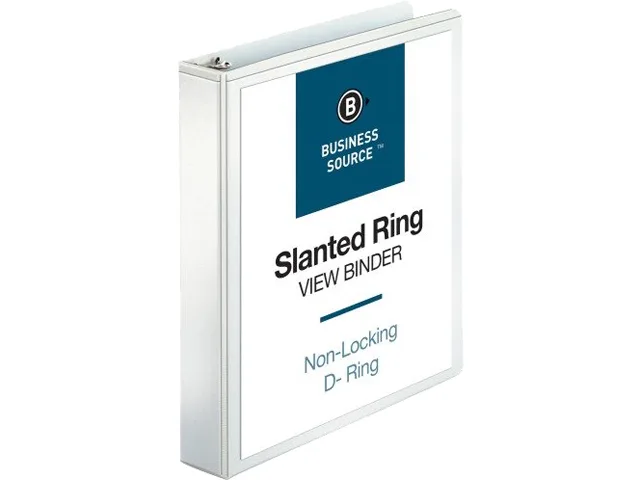 Business Source Business Source 28441BD binder, white, 1.50" D-ring, 4 pack — product photo
