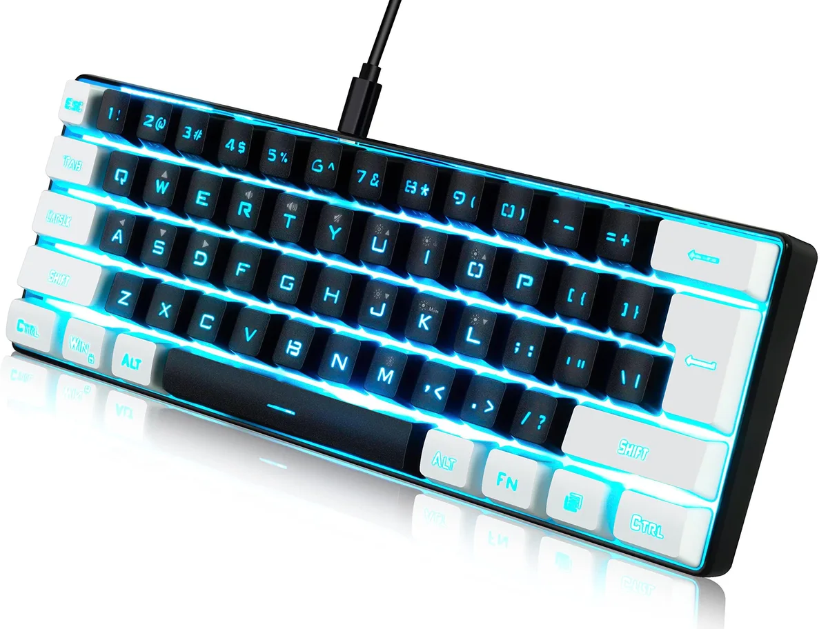 Redragon 60% 61-Key Wired Gaming Keyboard Black-White — product photo