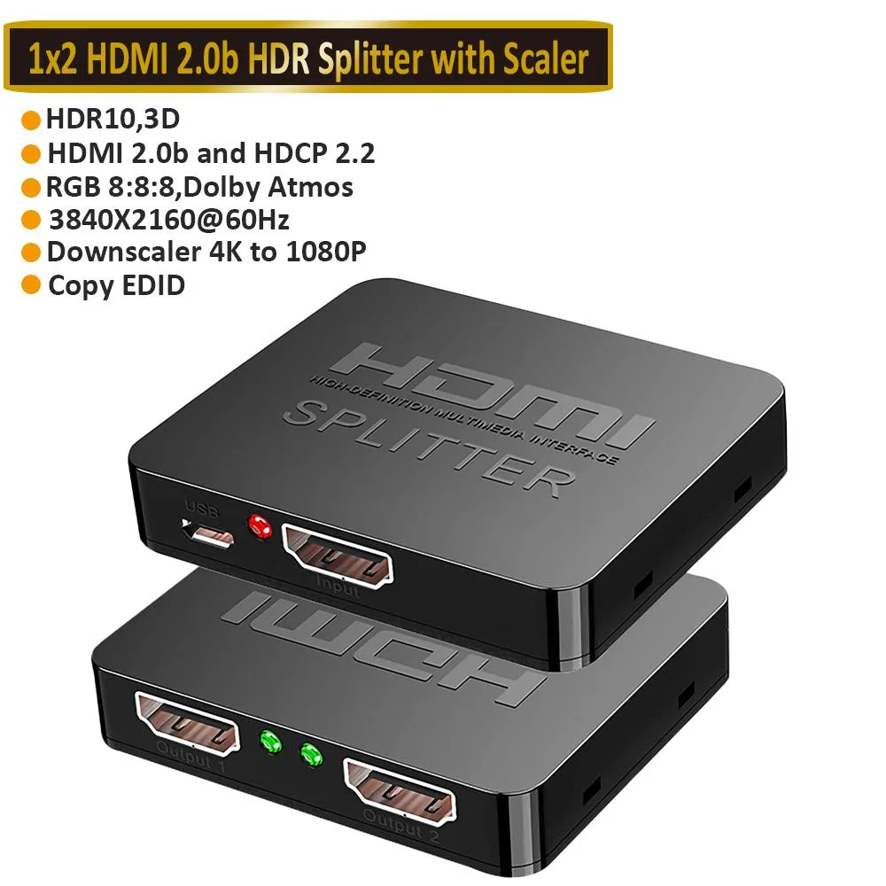 AUBEAMTO AUBEAMTO HDMI Splitter 1×2 4K@30Hz Mirror Only — product photo