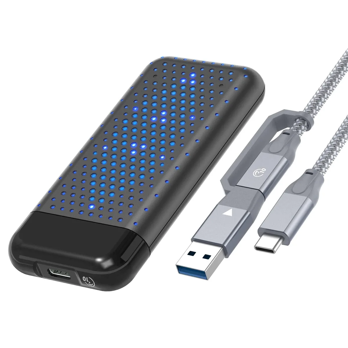 PHIXERO PHIXERO RGB M.2 NVMe Enclosure USB 3.2 Gen 2 10Gbps Tool-Free Black — product photo