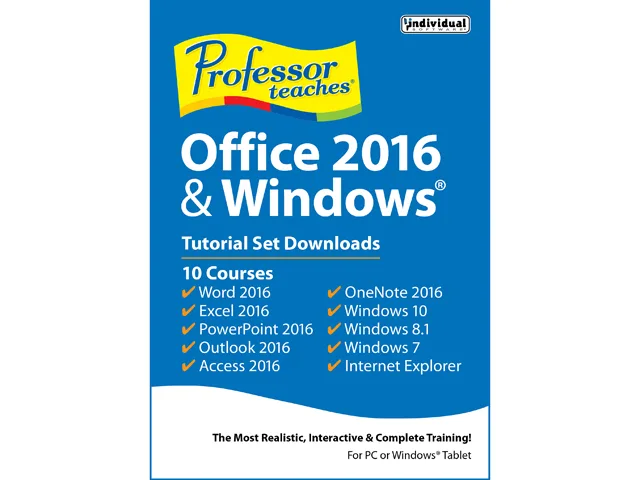 Individual Software Individual Software 8131887 Professor Teaches Office 2016 &amp; Windows 10 learning download — product photo