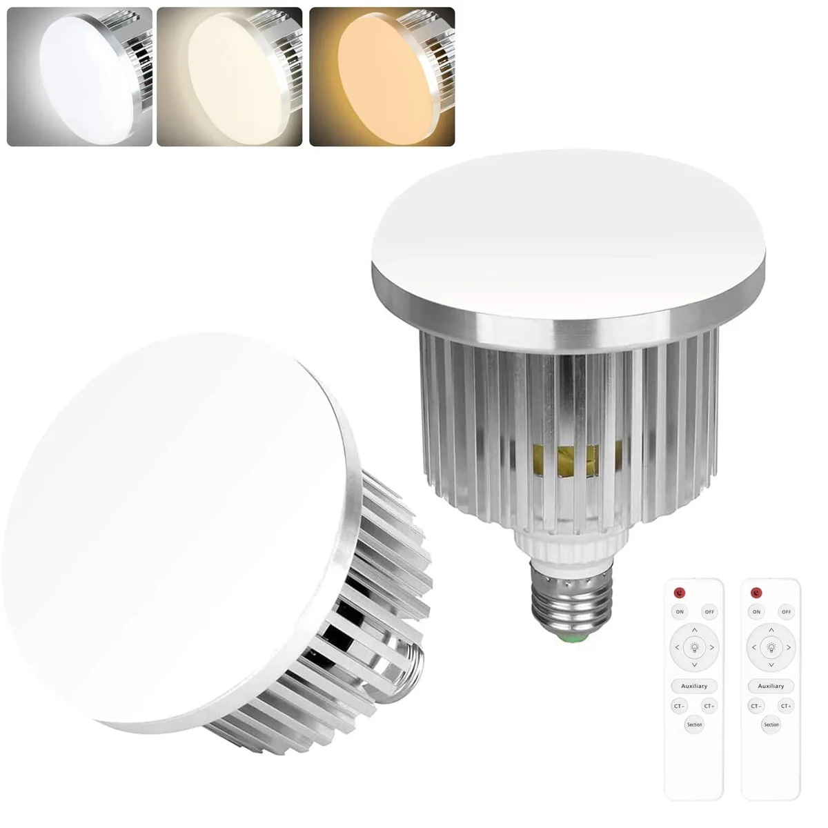 Two white LED bulbs with standard screw bases, sold as a pair
