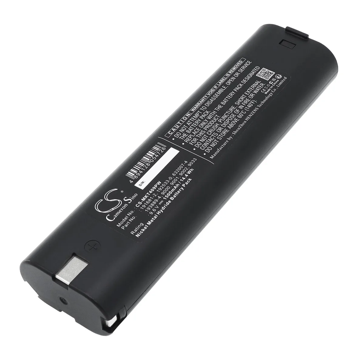 Cameron &amp; Co Cameron &amp; Co DS-CS-MKT409PW 9.6V 1.5Ah Ni-MH battery — product photo