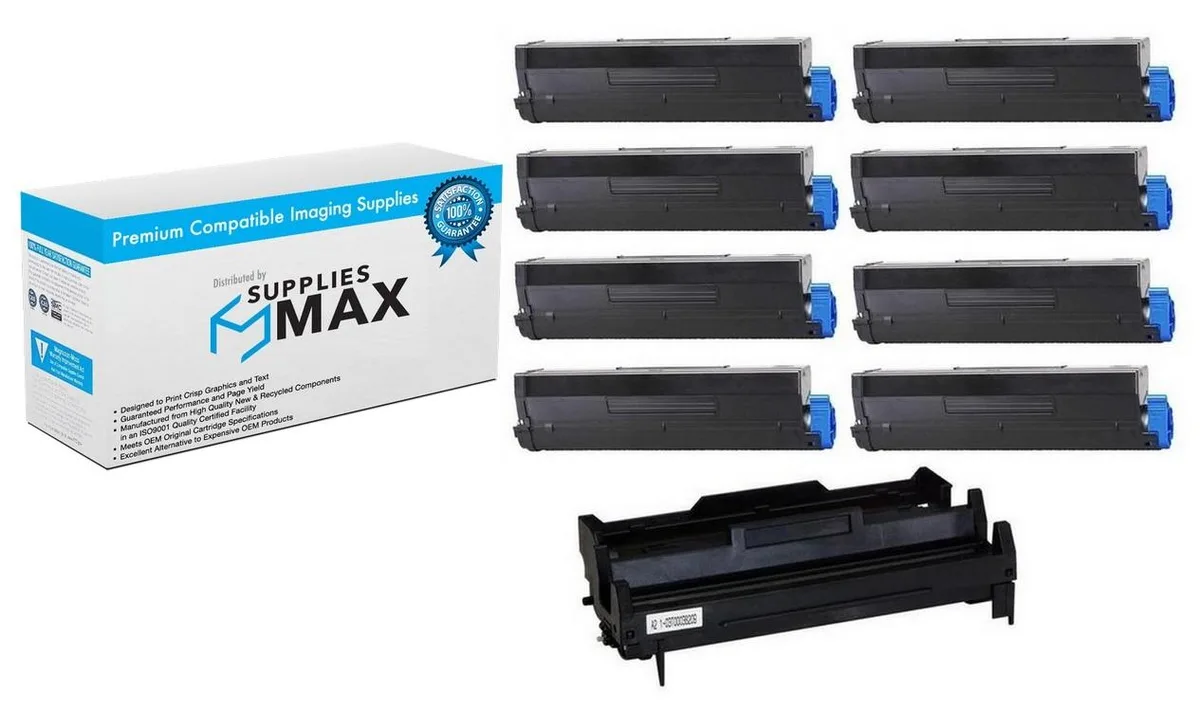 SuppliesMax SuppliesMax Drum/Toner Combo Pack 1 Drum 8 Toners TYPE 9 25000 Pages — product photo