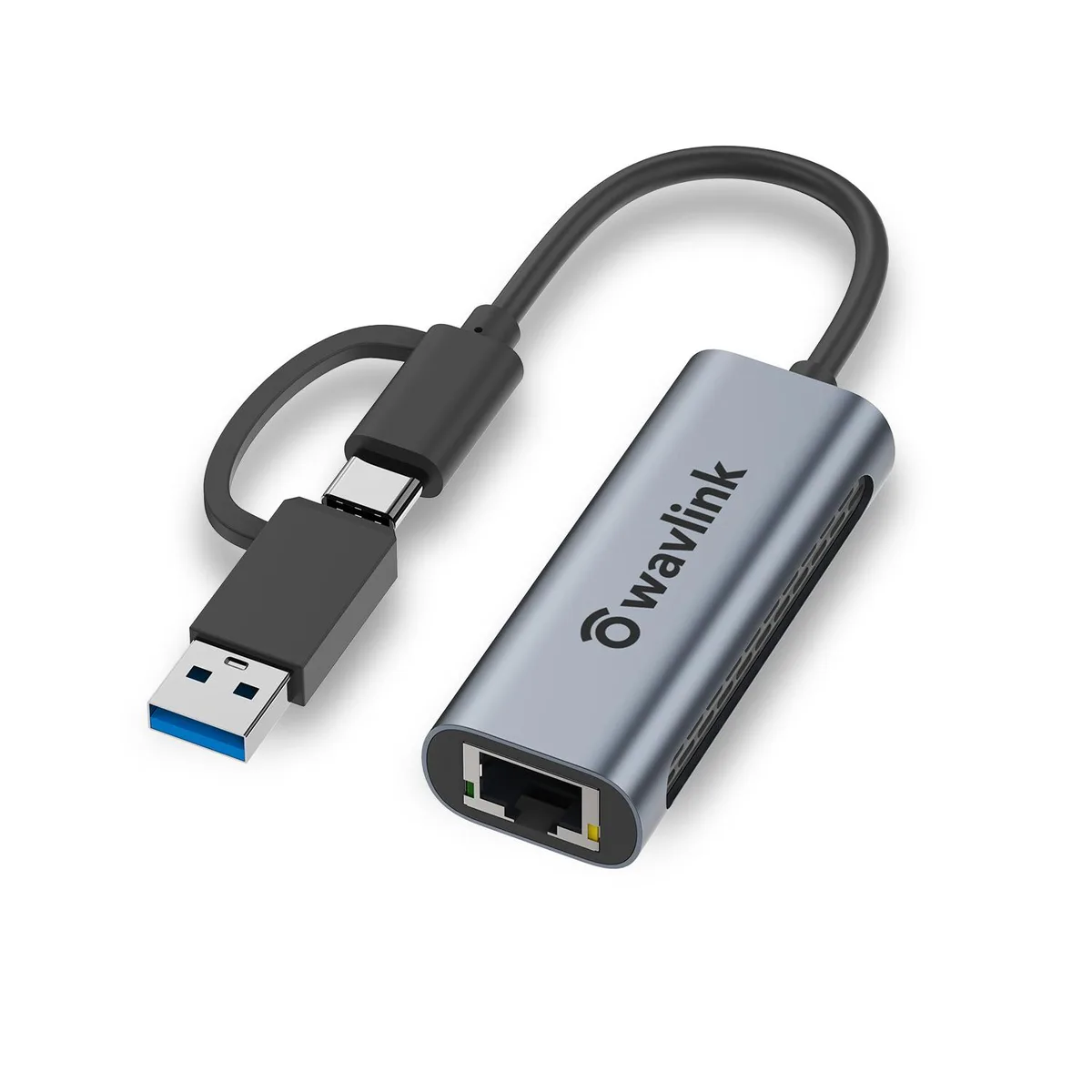 Wavlink Wavlink NWU330GCA 2-in-1 2.5G USB-C USB 3.0 Ethernet Adapter Gray — product photo