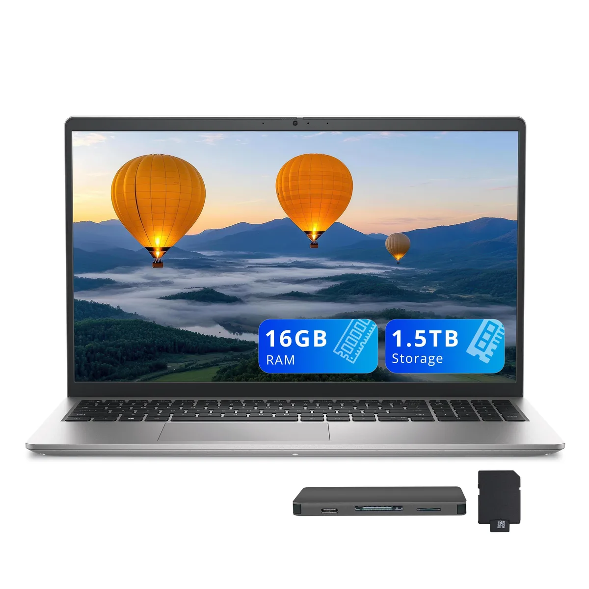 DELL DELL 15 15.6" FHD Business Laptop i7-1355U 16GB 1.5TB Storage Set Silver — product photo