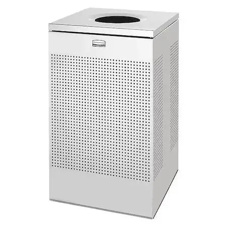 Rubbermaid Commercial Rubbermaid Commercial FGSC18SSPL 20 gal Square Fire-Resistant Trash Can Silver 30 In — product photo