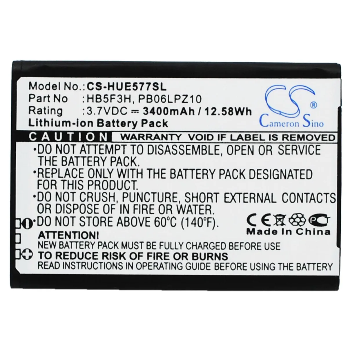 Cameron & Co Cameron & Co DS-CS-HUE577SL cell phone battery 3.4 Ah black — product photo
