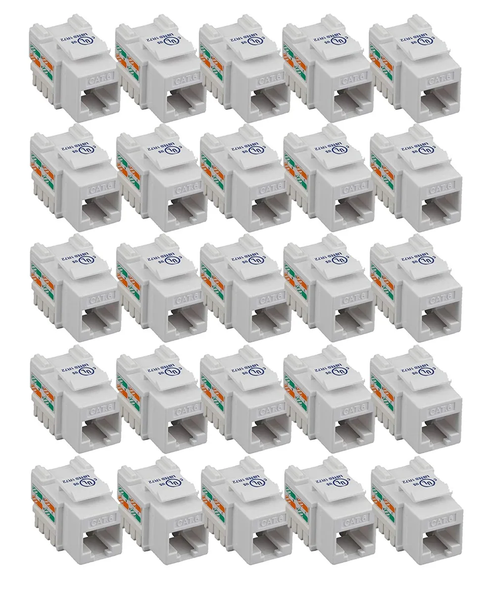 iMBAPrice iMBAPrice 25-Pack Cat6 RJ45 Punch-Down Keystone Jack White — product photo