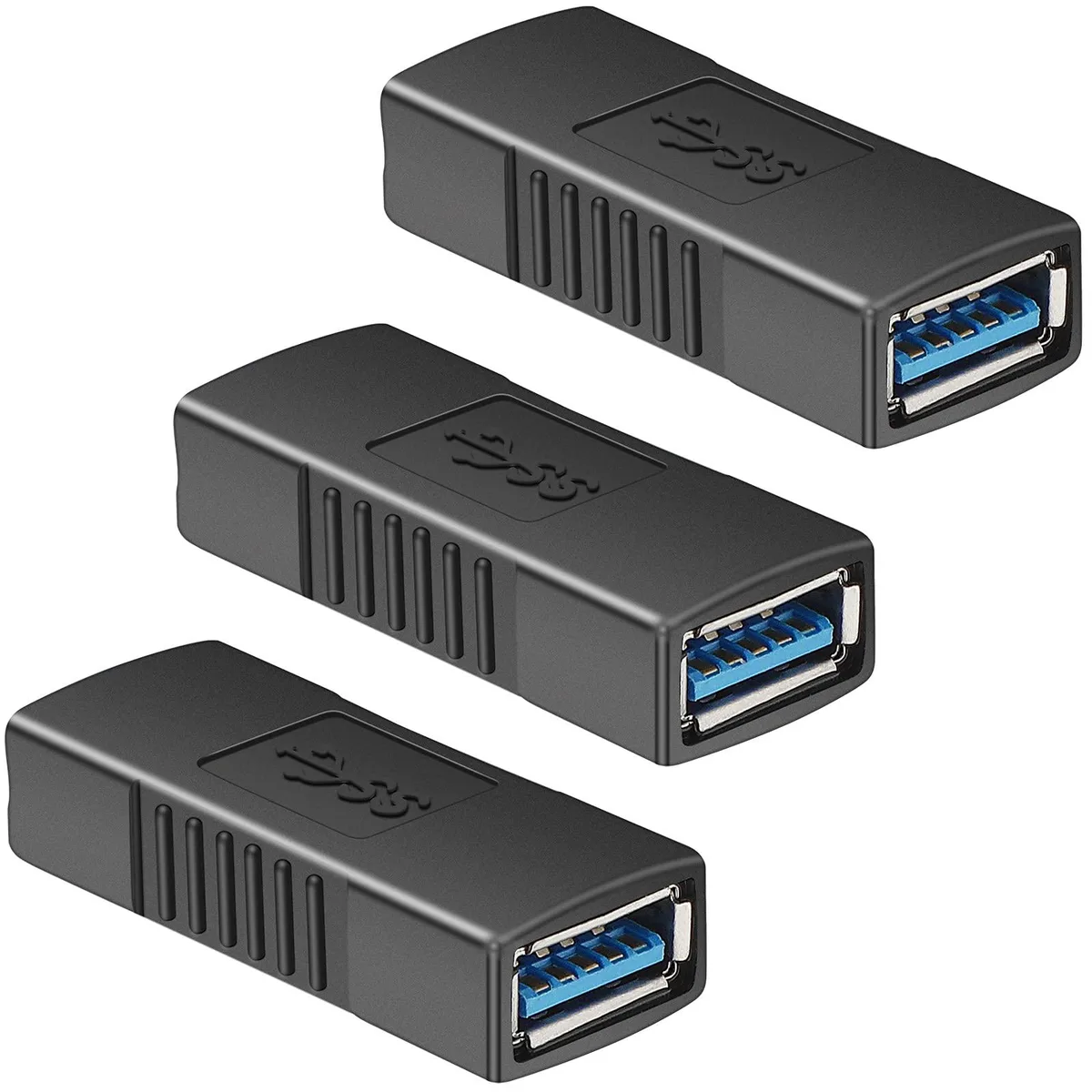 BUCIER BUCIER USB 3.0 Female-to-Female Adapter 3-Pack Black — product photo