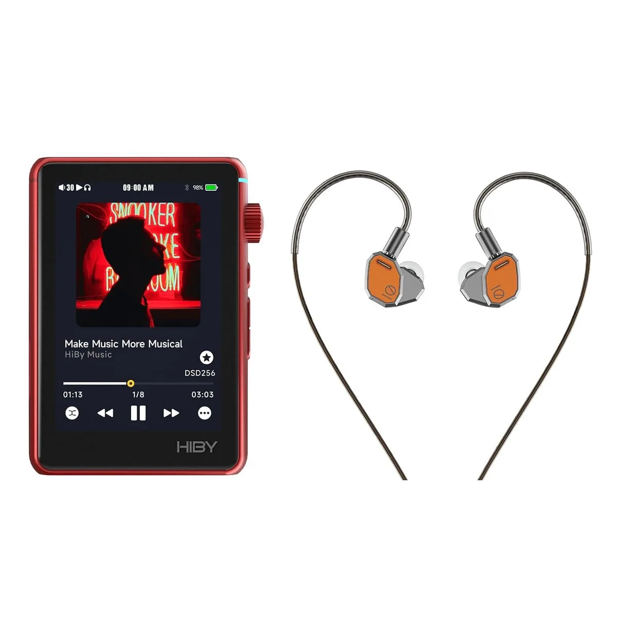 LORDWORLD LORDWORLD R3 II Hi Res Audio Player & Yacht10 IEM Red — product photo