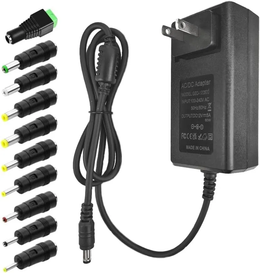 BASEUS BASEUS 12V 5A AC Adapter 100-240V 10 Tips — product photo