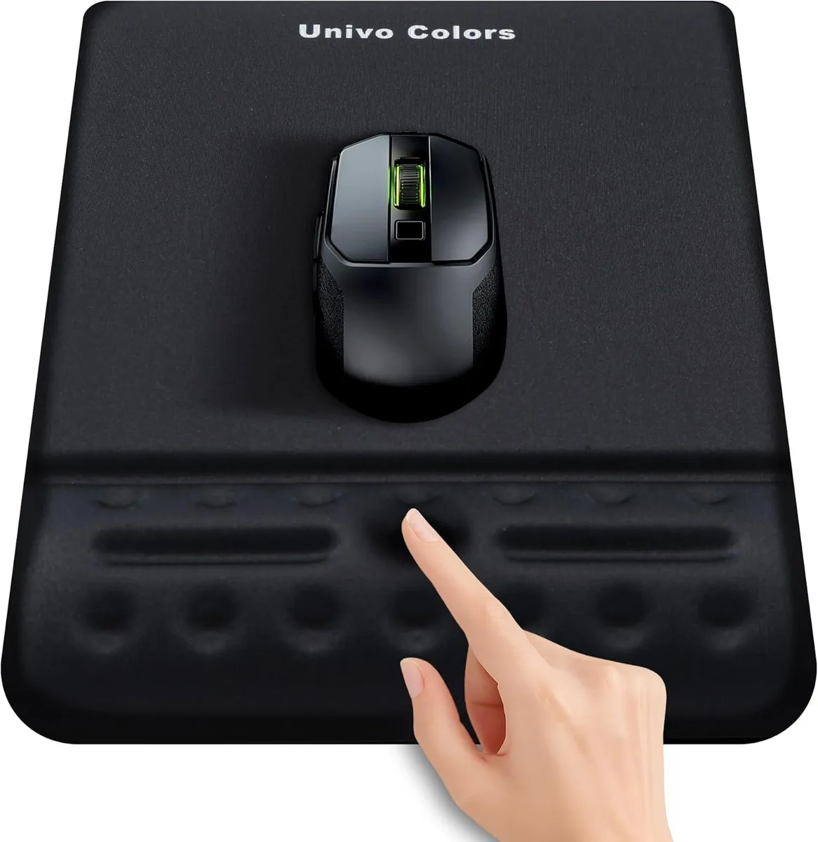 BAOFENG BAOFENG Black Mouse Pad with Wrist Support Gel Rest 24.5×17×2 cm — product photo