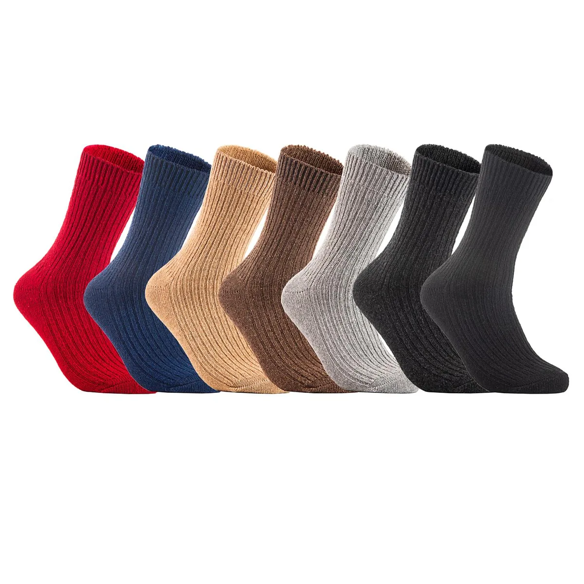Four pairs of wool-blend crew socks in assorted colours