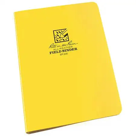 RITE IN THE RAIN RITE IN THE RAIN 200 1/2" Six Ring Field Round Binder Yellow/Silver — product photo