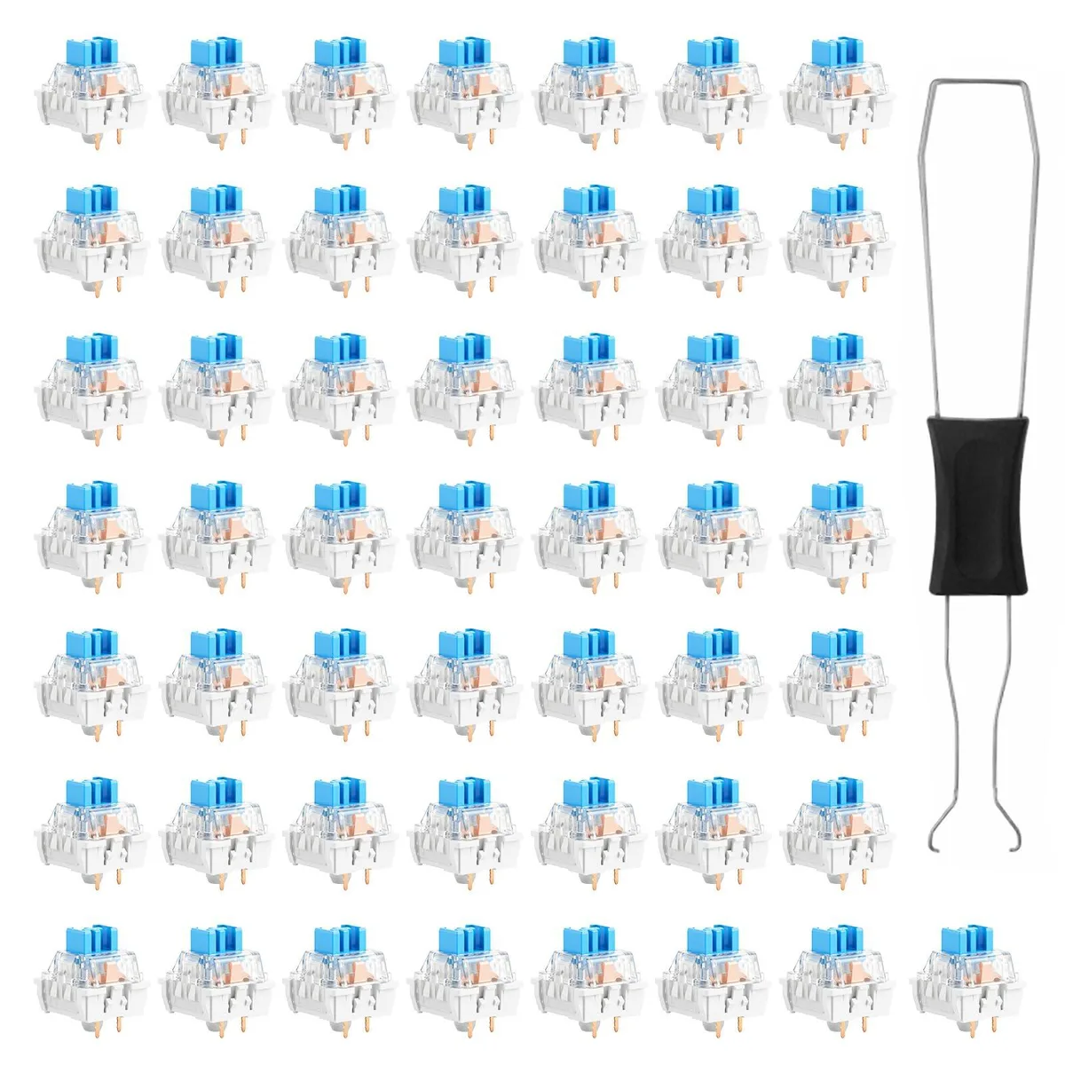  Exircy 5344LUAH2806 Blue Mechanical Switches 50 pcs with Puller — product photo