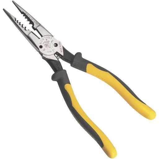 Klein Tools J2068C all-purpose pliers with long nose and dual-material handles
