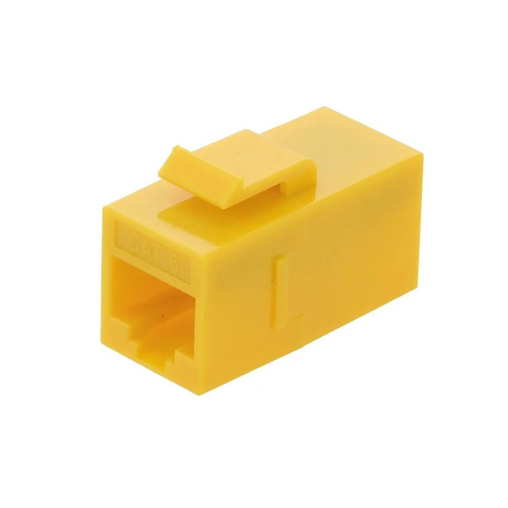 NavePoint NavePoint CAT6 UTP Inline Keystone Coupler RJ45 Female 10 pack Yellow — product photo