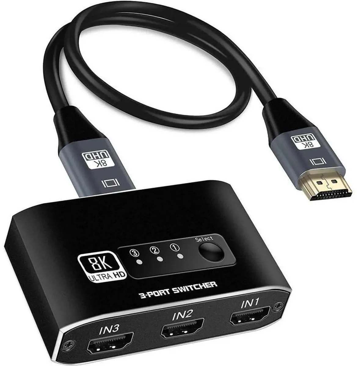 SMUGDESK SMUGDESK Aluminum Alloy HDMI 2.1 Switch 3x1 8K 60Hz 4K 120Hz — product photo