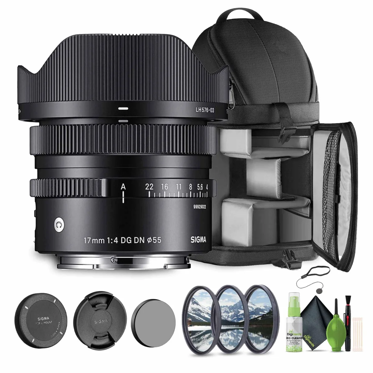 SIGMA Sigma 17mm f/4 DG DN Contemporary Sony E Bundle camera lens — product photo