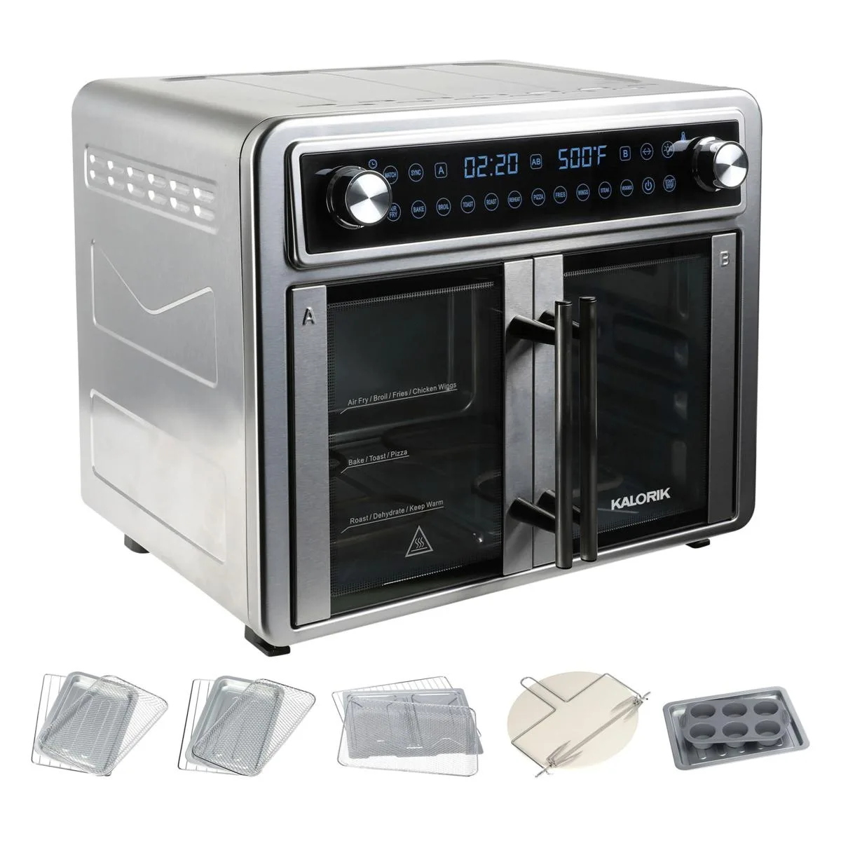 Kalorik Kalorik MAXX Flex Sync 26Qt Air Fryer Oven, 14 Accessories, Stainless Steel — product photo