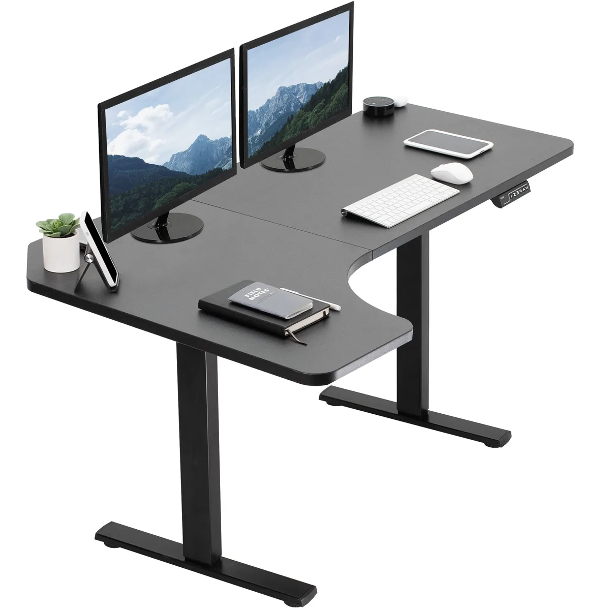 VIVO VIVO Electric 58.1 x 35 Corner Standing Desk Black/Black — product photo