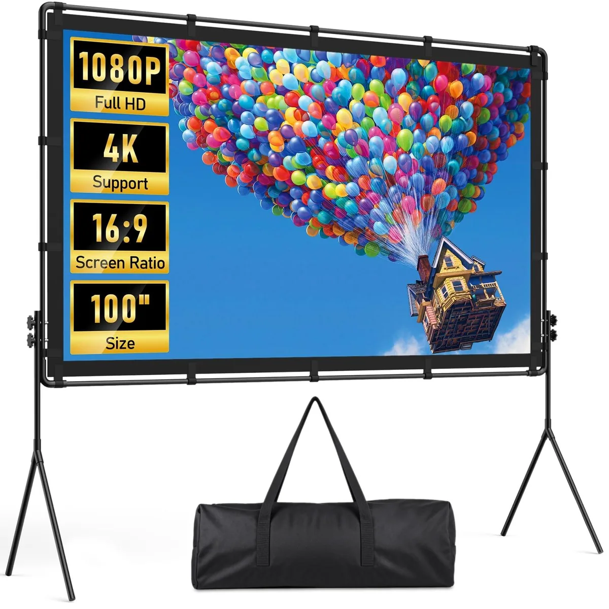 GSM Outdoors GSM Outdoors 100 inch 16:9 Wrinkle-Free Projection Screen 2 in 1 accessory — product photo