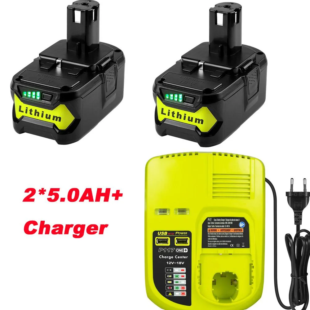 THISS THISS 18V 5.0Ah Li-ion battery 2-pack with P117 charger — product photo