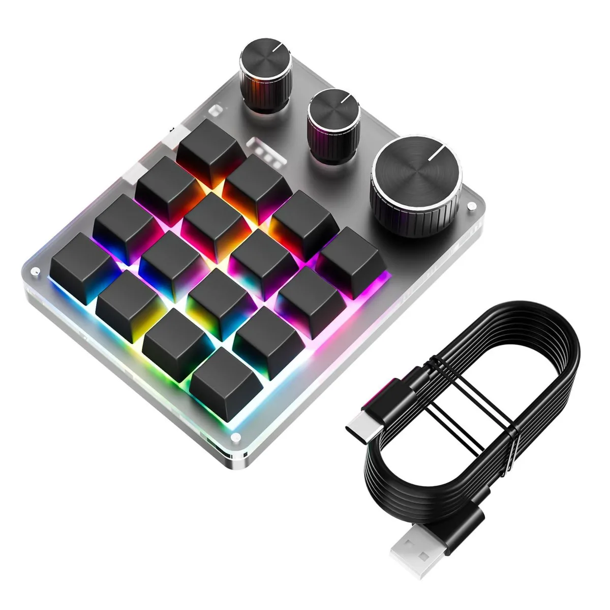 V2 Technologies V2 Technologies Macro Pad 16 Key 3 Knob 5.2x4.13 in Black — product photo