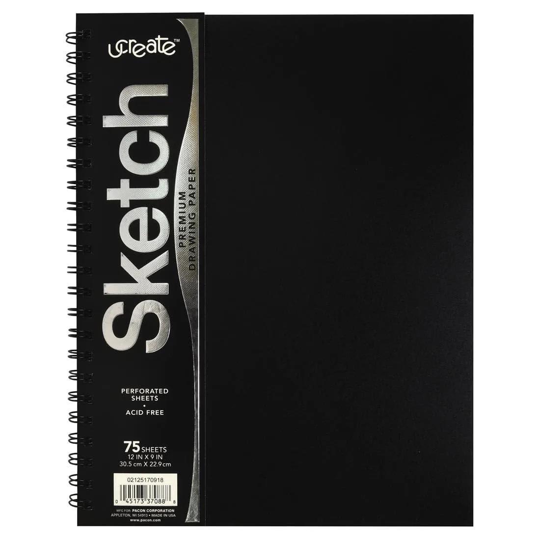  UCREATE PCAR37088 Illustration Sketch Book 75 Sheets Black 1.6 lb — product photo