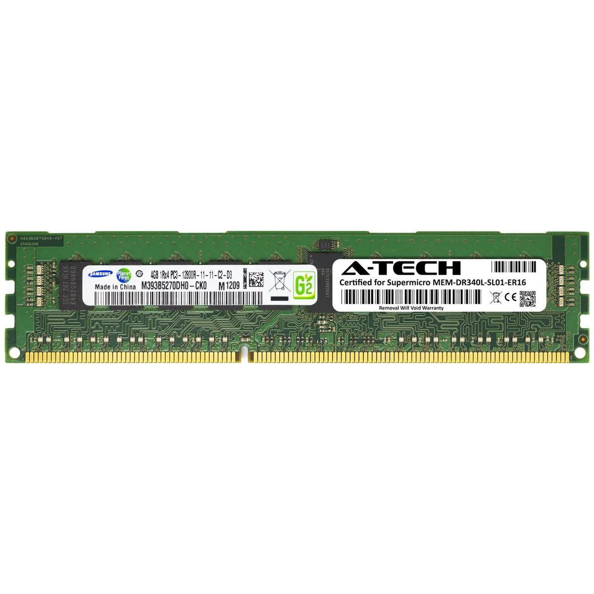 A-Tech A-Tech Supermicro Certified MEM-DR340L-SL01-ER16 4GB DDR3 1600MHz ECC RDIMM Server RAM — product photo