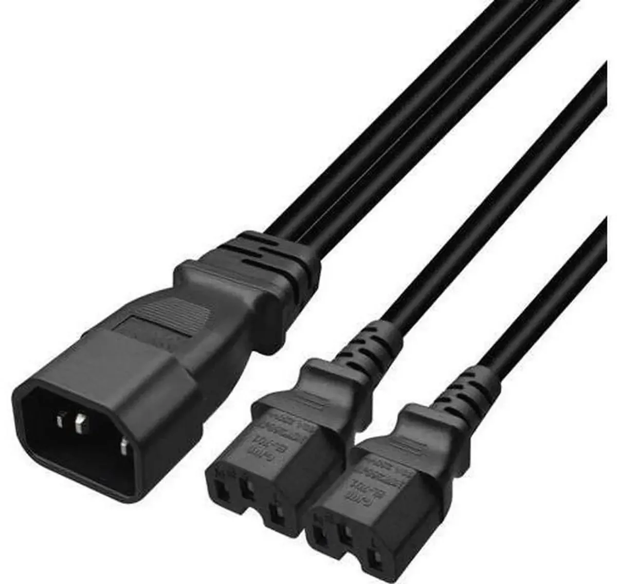 SMUGDESK SMUGDESK 1FT C14 Male to Dual C15 Female Power Splitter Cord — product photo
