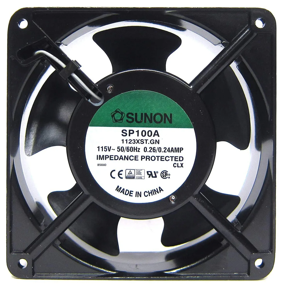 CAFELE CAFELE SP100A-1123XST.GN 115 V AC case fan 120x120x38mm 117 CFM 50dB — product photo