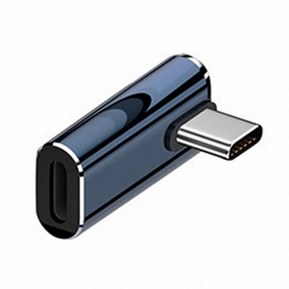 Metallic USB-C male to 8-pin female angled adapter