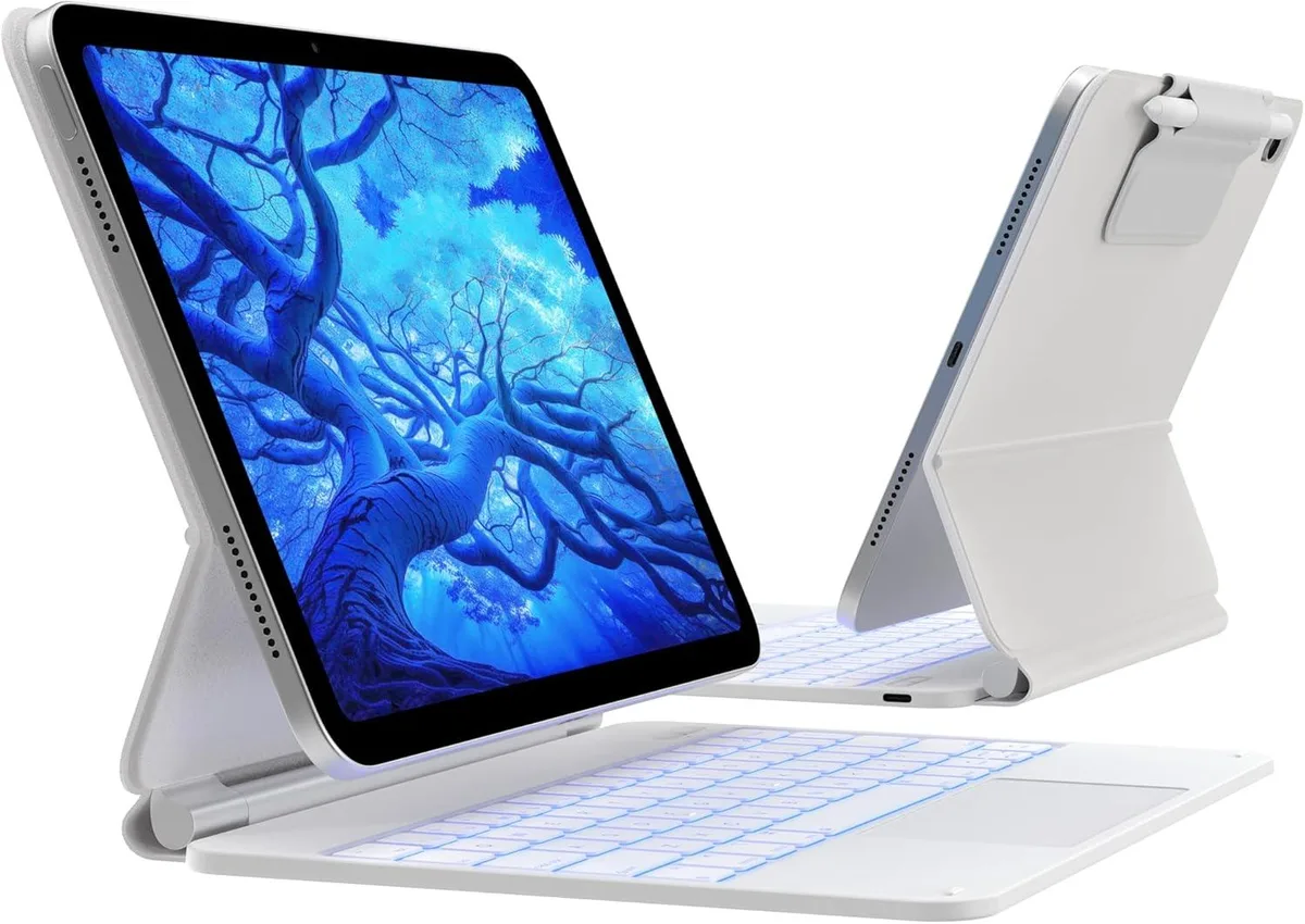 MCHOSE MCHOSE Edge Keyboard Case iPad 11th Gen 10.9 10th Gen Ivory White Holder — product photo