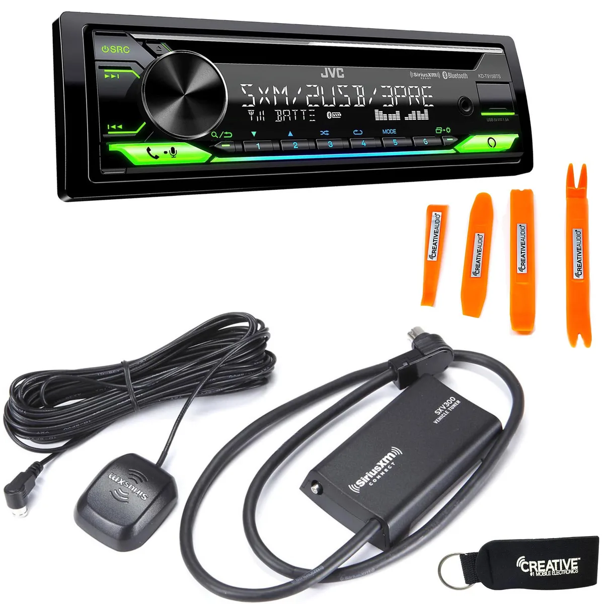 JVC JVC KD-T915BTS with SiriusXM SXV300 satellite radio — product photo