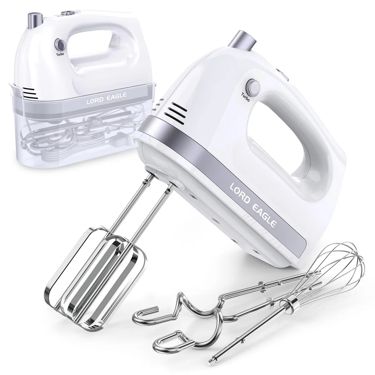  Lord Eagle Hand Mixer CX-6661 White 400W 5-Speed — product photo
